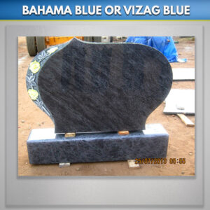 Carved Roses Blue Lagoon Granite monument