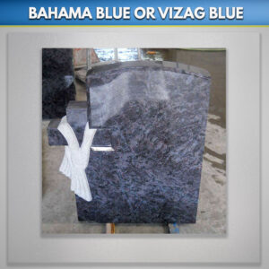 Cross and Shroud Blue Lagoon Granite Monument