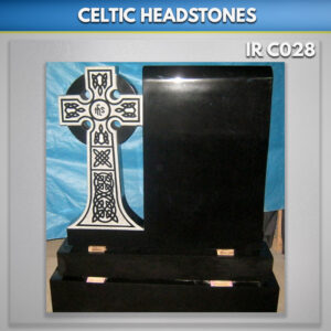 Celtic scroll headstone black
