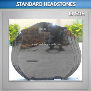 Double-flame-black-granite-headstone