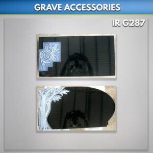 Granite plaques carved black