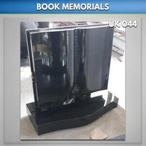 Granite book headstone