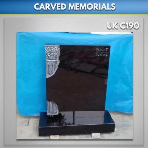 Antique-black-column-granite-headstones
