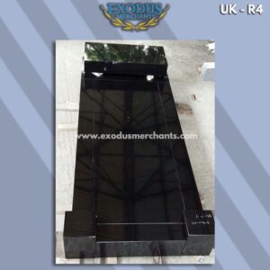 Black granite Grave set with corner Post