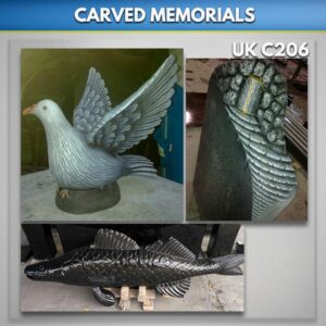 Carved-Dove-fish-and-steps-in-granite-antiqued