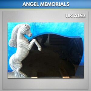 Horse-black-headstone-carved