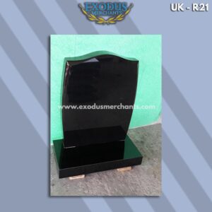 Ogee top black granite monument