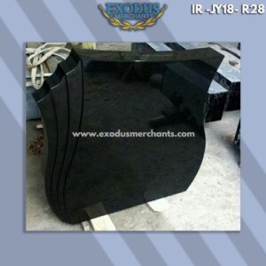 Single flame headstone black