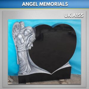 Sleeping-Angel-on-black-heart-Headstone-Carved