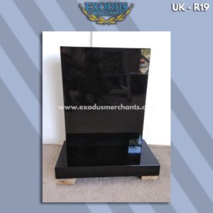 Square headstone with base black