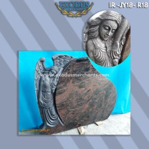 Tear Drop Angel Headstone In Indian Aurora graite