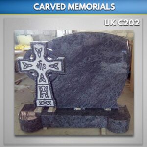 bahama-blue-Granite-Celtic-Cross-Headstone-with-base
