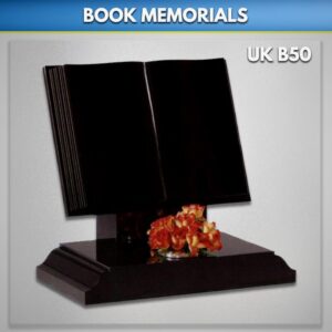 Headstones shaped like a book