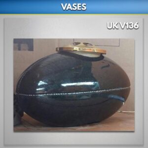 black-rugby-ball-granite-vase uk