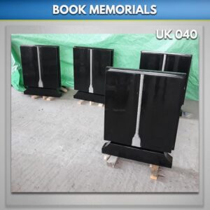 Headstones shaped like a book