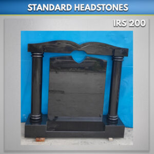 Apex Heart Custom Shaped headstone black granite