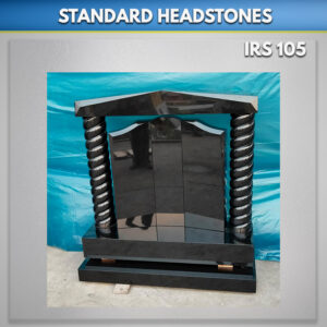Apex top spiral pillar gates set black headstone ireland