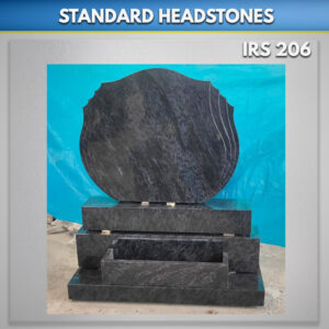 Double flame set in bahama blue granite for grave