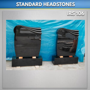 Shaped black granite memorial for grave ireland