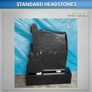 black Guitar Set Polished Headstone